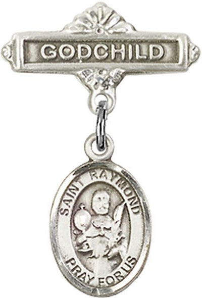 Sterling Silver Godchild St. Raymond Nonnatus Baby Badge - Engravable