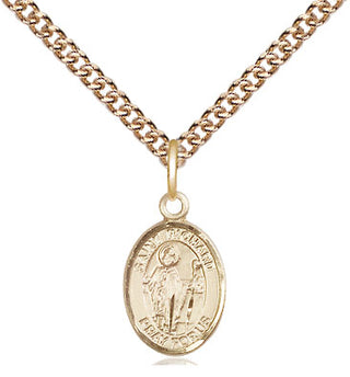14kt Gold Saint Richard Medal Engraved Catholic Saint Jewelry
