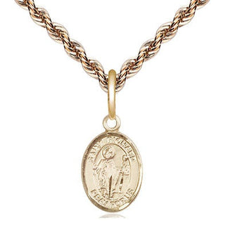 14kt Gold Saint Richard Medal Engraved Catholic Saint Jewelry
