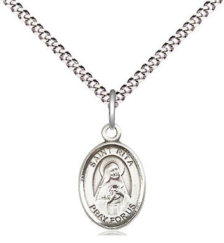 Pewter Saint Rita of Cascia Medal Religious and Catholic Jewelry Engraved Catholic Saint Jewelry