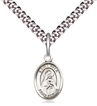 Pewter Saint Rita of Cascia Medal Religious and Catholic Jewelry Engraved Catholic Saint Jewelry