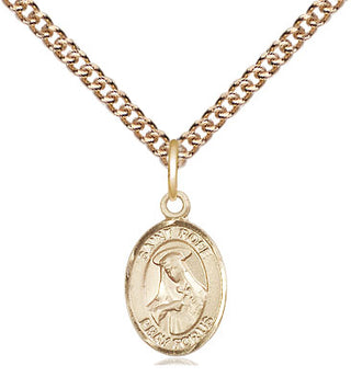 14kt Gold Saint Rose of Lima Medal Engraved Catholic Saint Jewelry