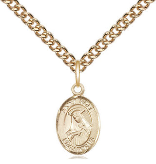 14kt Gold Saint Rose of Lima Medal Engraved Catholic Saint Jewelry