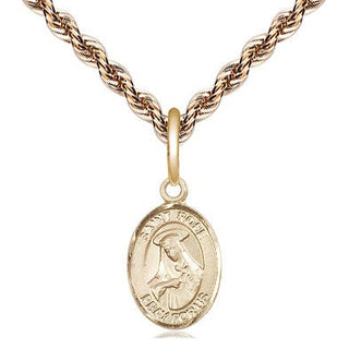 14kt Gold Saint Rose of Lima Medal Engraved Catholic Saint Jewelry
