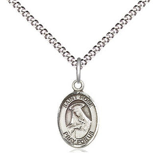 Pewter Saint Rose of Lima Medal Religious and Catholic Jewelry Engraved Catholic Saint Jewelry