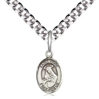 Pewter Saint Rose of Lima Medal Religious and Catholic Jewelry Engraved Catholic Saint Jewelry