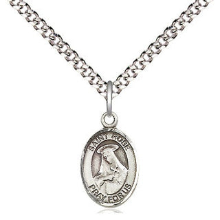 Pewter Saint Rose of Lima Medal Religious and Catholic Jewelry Engraved Catholic Saint Jewelry