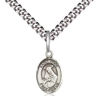 Pewter Saint Rose of Lima Medal Religious and Catholic Jewelry Engraved Catholic Saint Jewelry