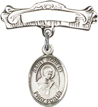 Sterling Silver Badge Pin St. Robert Bellarmine Baby Badge - Engravable