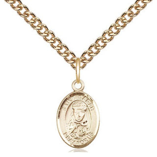 14kt Gold Saint Sarah Medal Engraved Catholic Saint Jewelry