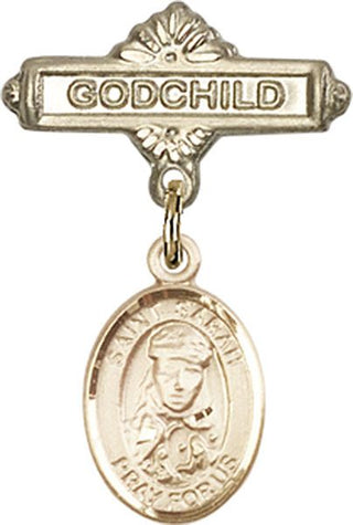 14kt Gold Filled Godchild St. Sarah Baby Badge - Engravable
