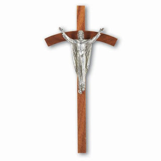 8" Walnut Cross with Silver Corpus