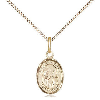 14kt Gold Our Lady Star of the Sea Medal Engraved Catholic Saint Jewelry