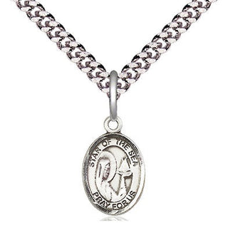 Pewter Our Lady Star of the Sea Medal Religious and Catholic Jewelry Engraved Catholic Saint Jewelry