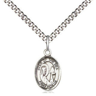 Pewter Our Lady Star of the Sea Medal Religious and Catholic Jewelry Engraved Catholic Saint Jewelry