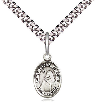 Pewter Saint Teresa of Avila Medal Religious and Catholic Jewelry Engraved Catholic Saint Jewelry