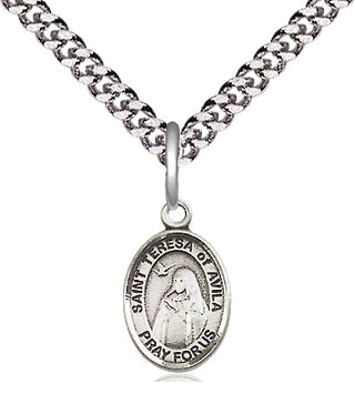 Pewter Saint Teresa of Avila Medal Religious and Catholic Jewelry Engraved Catholic Saint Jewelry