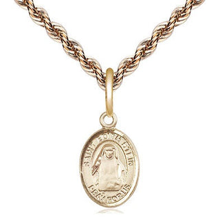 14kt Gold Saint Edith Stein Medal Engraved Catholic Saint Jewelry