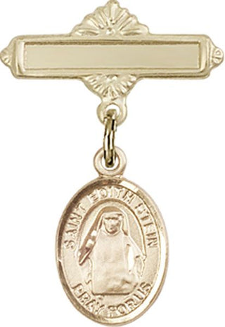 14kt Gold Filled Polished Badge Pin St. Edith Stein Baby Badge - Engravable