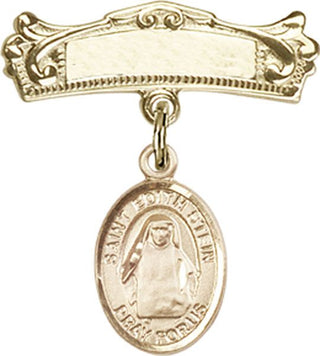 14kt Gold Badge Pin St. Edith Stein Baby Badge - Engravable