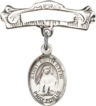 Sterling Silver Badge Pin St. Edith Stein Baby Badge - Engravable