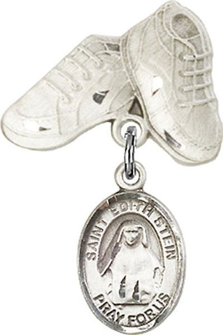 Sterling Silver Baby Boots St. Edith Stein Baby Badge - Engravable