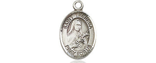 Pewter Saint Theresa Medal Engraved Catholic Saint Jewelry