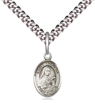 Pewter Saint Theresa Medal Religious and Catholic Jewelry Engraved Catholic Saint Jewelry