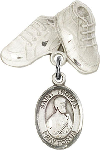 Sterling Silver Baby Boots St. Thomas the Apostle Baby Badge - Engravable