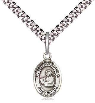 Pewter Saint Thomas Aquinas Medal Religious and Catholic Jewelry Engraved Catholic Saint Jewelry