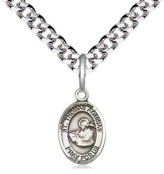 Pewter Saint Thomas Aquinas Medal Religious and Catholic Jewelry Engraved Catholic Saint Jewelry