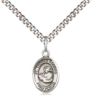 Pewter Saint Thomas Aquinas Medal Religious and Catholic Jewelry Engraved Catholic Saint Jewelry