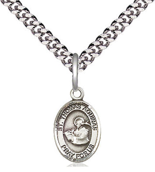 Pewter Saint Thomas Aquinas Medal Religious and Catholic Jewelry Engraved Catholic Saint Jewelry