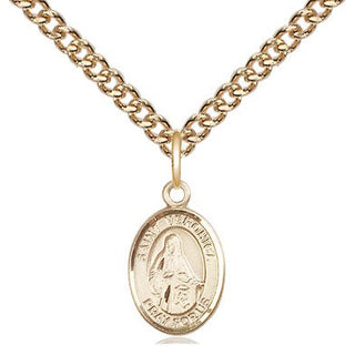 14kt Gold Saint Veronica Medal Engraved Catholic Saint Jewelry