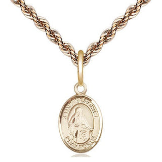 14kt Gold Saint Veronica Medal Engraved Catholic Saint Jewelry
