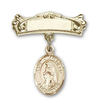 14kt Gold Badge Pin St. Juan Diego Baby Badge