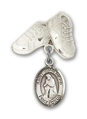 Sterling Silver Baby Boots St. Juan Diego Baby Badge