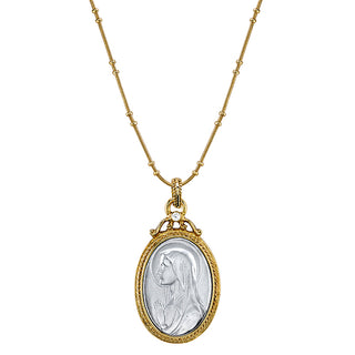 14K Gold-Dipped & Silver-Tone Crystal Virgin Mary Medallion Necklace