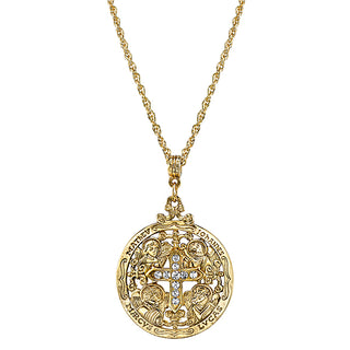 14K Gold-Dipped Crystal Writers of The Good Word Pendant Necklace