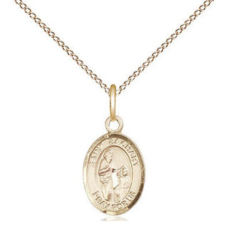14kt Gold Saint Zachary Medal Engraved Catholic Saint Jewelry