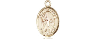 14kt Gold Saint Zachary Medal Engraved Catholic Saint Jewelry