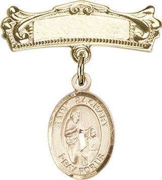14kt Gold Filled Badge Pin St. Zachary Baby Badge - Engravable