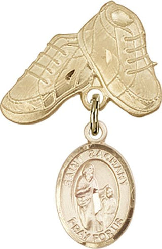 14kt Gold Baby Boots St. Zachary Baby Badge - Engravable