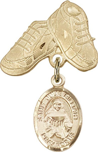 14kt Gold Filled Baby Boots St. Julie Billiart Baby Badge - Engravable