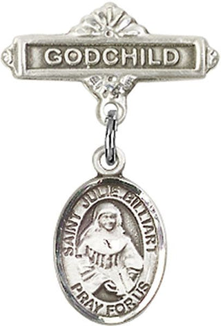 Sterling Silver Godchild St. Julie Billiart Baby Badge - Engravable