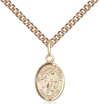 14kt Gold Guardian Angel Medal Engraved Catholic Saint Jewelry
