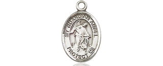 Pewter Guardian Angel Medal Engraved Catholic Saint Jewelry