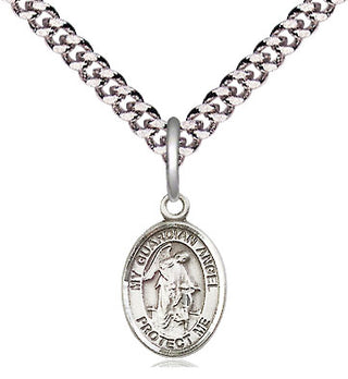 Pewter Guardian Angel Medal Religious and Catholic Jewelry Engraved Catholic Saint Jewelry