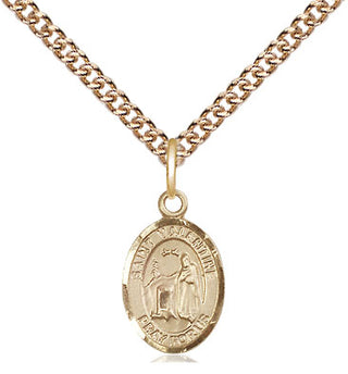 14kt Gold Saint Valentine of Rome Medal Engraved Catholic Saint Jewelry