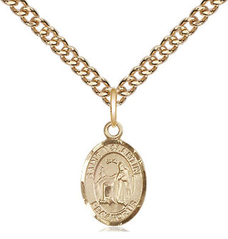 14kt Gold Saint Valentine of Rome Medal Engraved Catholic Saint Jewelry